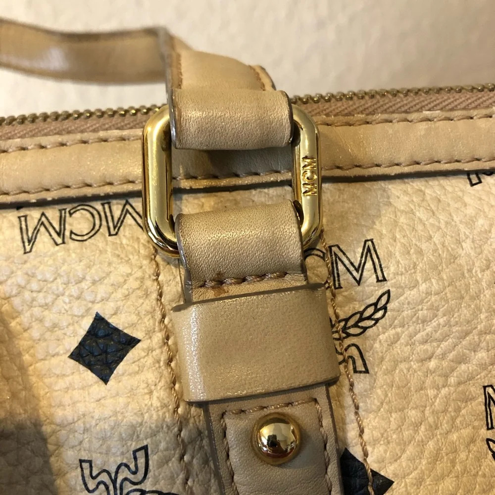 MCM CREAM VISETOS LEATHER BAG - Picture 10 of 16